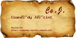Csanády Jácint névjegykártya